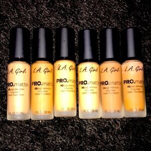 L.A. Girl PRO matte HD long wear matte foundation bundle of 6 see pics colors